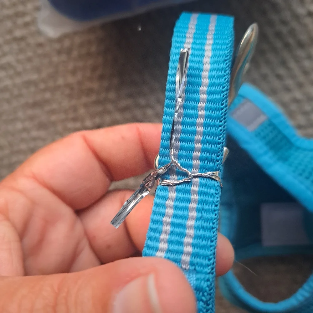 Turquoise Dotoner XS Cat/Dog Harness with Leash in package